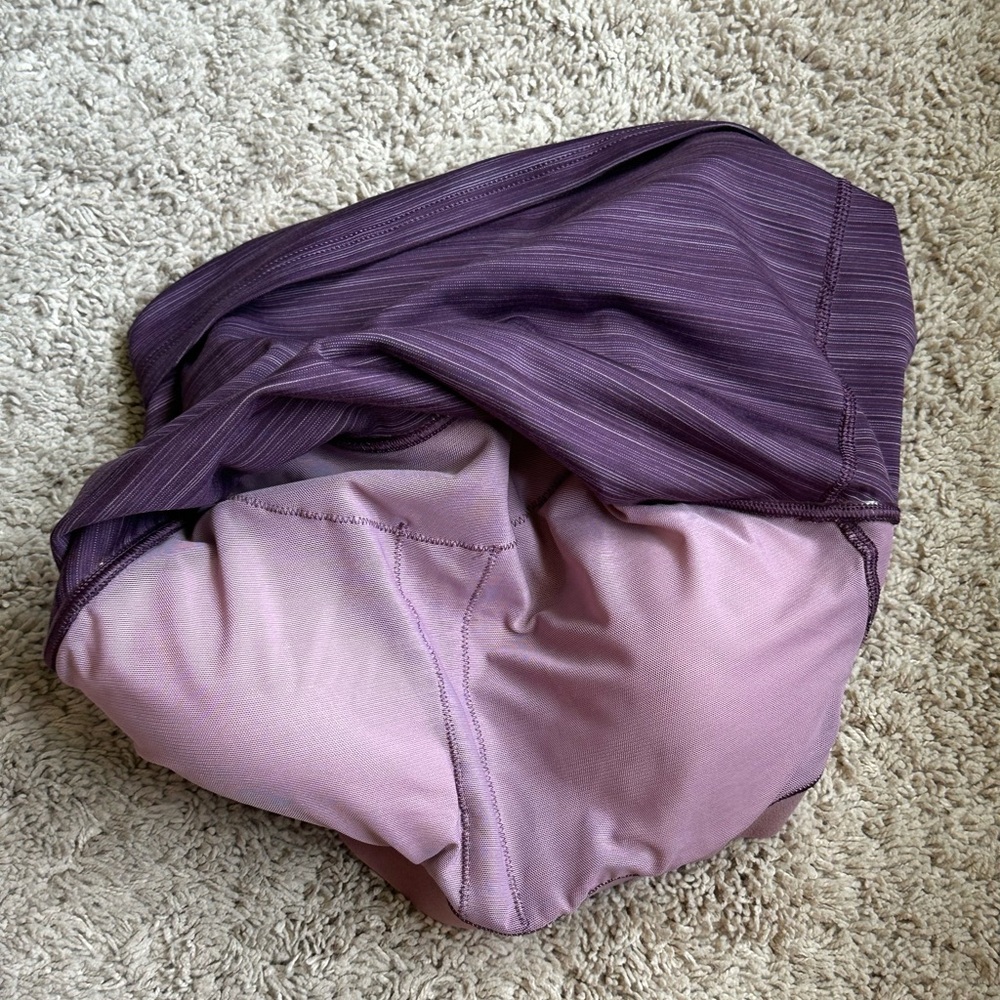 EUC- Athleta Purple Striped Conscious Crop Top size S - Picture 8 of 8